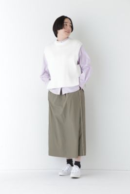◆マットツイル脇配色ラインスカート（０７７５１２０１０１）