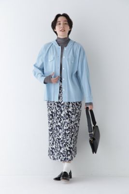 ◆レーヨン麻キャンバスカモジオメトリックＰＴタックコクーンスカート（０７７５１２０３００）
