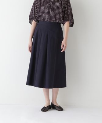 【SALE】human woman (Women)/ヒューマンウーマン C/Lウェザーアシンメトリータックスカート(0775120500) ネイビー120 ひざ丈スカート【三越伊勢丹/公式】