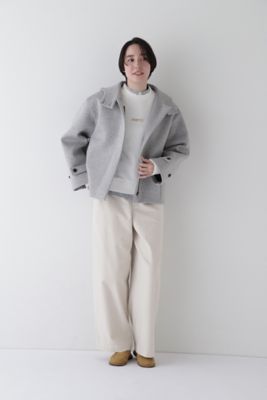 パンツ MSGM Woman Pants Grey 3741MDP13247506 97 ◇ストレッチエアリードットコードセミワイドバレルパンツ