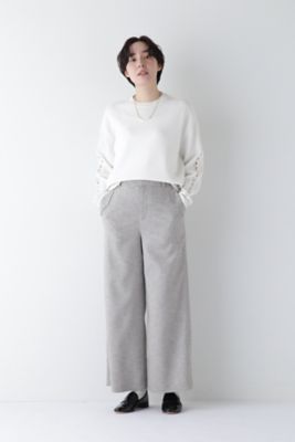 ◆リングミックスツィードセミワイドパンツ（０７７５１３０２００）