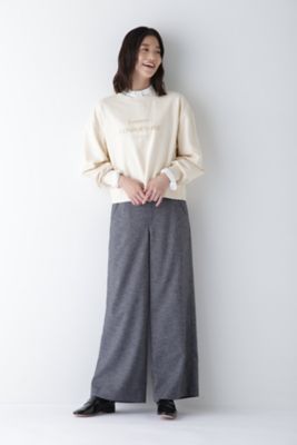 ◇リングミックスツィードセミワイドパンツ