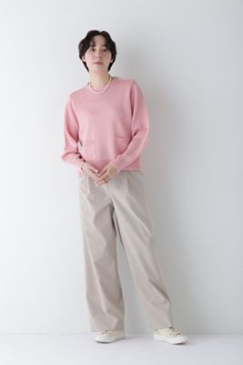 ◆Ｐレーヨン麻ポプリンマーベルトセミワイドパンツ（０７７５１３０３０２）