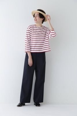 ◆Ｐレーヨン麻ポプリンマーベルトセミワイドパンツ（０７７５１３０３０２）