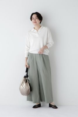 ◆エアリーコットンタックワイドパンツ（０７７５１３０４０３）