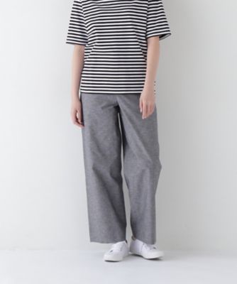 ◆綿麻シャンブレーセミワイドパンツ（０７７５１３０４０４）