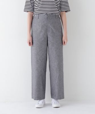 ◆綿麻シャンブレーセミワイドパンツ（０７７５１３０４０４）