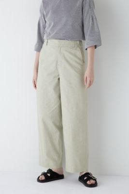 ＜human woman (Women)＞◆綿麻シャンブレーセミワイドパンツ（０７７５１３０４０４）