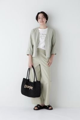 ◆綿麻シャンブレーセミワイドパンツ（０７７５１３０４０４）