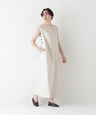◆リネンボートネックロングワンピース（０７７５１４０５００）