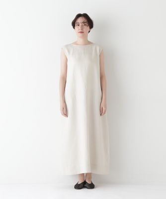 ◆リネンボートネックロングワンピース（０７７５１４０５００）