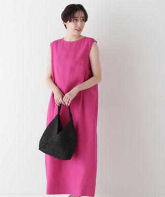◆リネンボートネックロングワンピース（０７７５１４０５００）