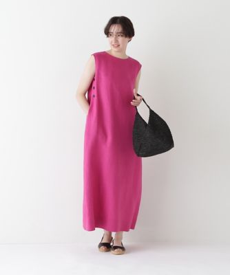 ◆リネンボートネックロングワンピース（０７７５１４０５００）