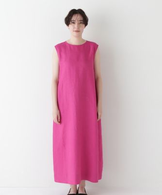 ◆リネンボートネックロングワンピース（０７７５１４０５００）