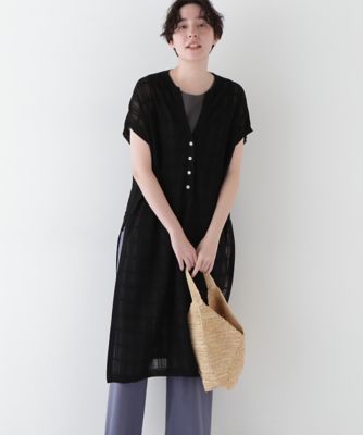 ◇シアーチェックニットワンピース（0775147500