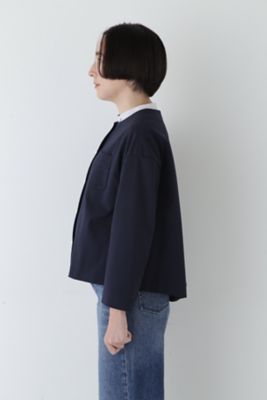 ◆ストレッチポンチノーカラーパールボタンジャケット（０７７５１５０１０１）