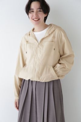 ◇コットンナイロンタイプライターシアーフーディーブルゾン