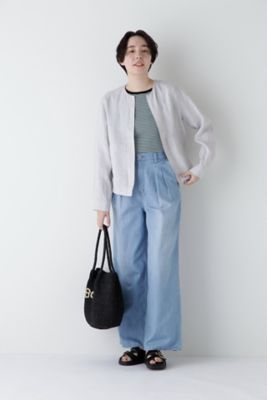 ◆ハードマンリネンノーカラージップブルゾン（０７７５１５５４００）