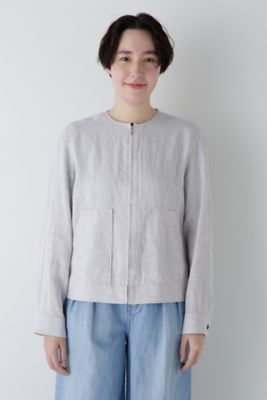 ◆ハードマンリネンノーカラージップブルゾン（０７７５１５５４００）