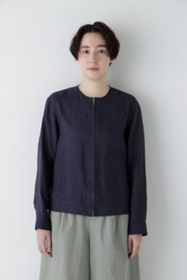 ◆ハードマンリネンノーカラージップブルゾン（０７７５１５５４００）
