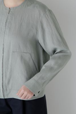 ◆ハードマンリネンノーカラージップブルゾン（０７７５１５５４００）