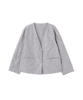 ◆綿麻シャンブレーＶネックブルゾン（０７７５１５５４０３）