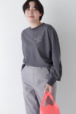 【SALE】human woman (Women)/ヒューマンウーマン ミニ裏毛ロゴトレーナー(0775160303) グレー021 トップス【三越伊勢丹/公式】