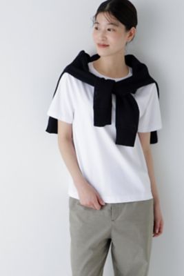 human woman (Women)/ヒューマンウーマン 半袖Tシャツオーガニック綿天竺(0775160306) ホワイト030 トップス【三越伊勢丹/公式】
