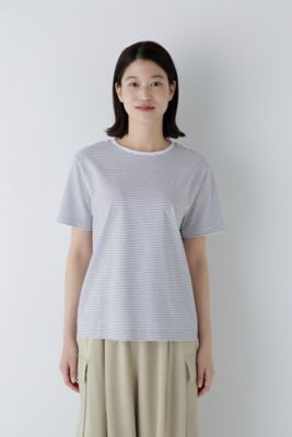 ◆半袖Ｔシャツボーダーオーガニック綿天竺（０７７５１６０３１４）