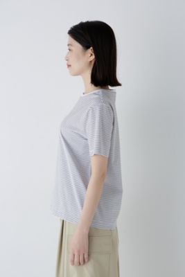 ◆半袖Ｔシャツボーダーオーガニック綿天竺（０７７５１６０３１４）