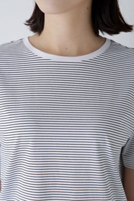 ◆半袖Ｔシャツボーダーオーガニック綿天竺（０７７５１６０３１４）