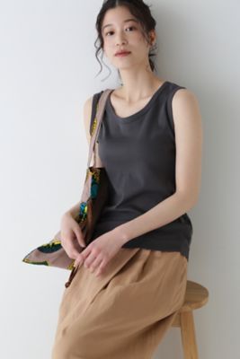 human woman (Women)/ヒューマンウーマン オーガニックコットンタンクトップ(0775160318) グレー021 トップス【三越伊勢丹/公式】