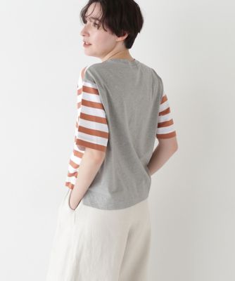 ◆シルケット天竺ボーダーカットソー（０７７５１６０５０３）