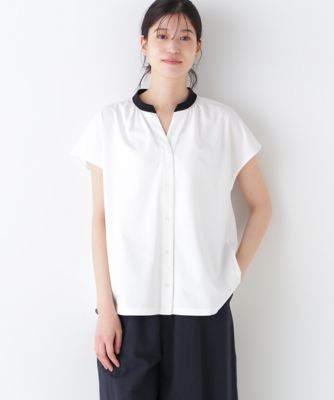 ＜human woman (Women)＞◆フレンチスリーブカットソークレリックブラウス（０７７５１６０６０１）
