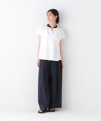 ◆フレンチスリーブカットソークレリックブラウス（０７７５１６０６０１）