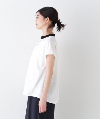 ◆フレンチスリーブカットソークレリックブラウス（０７７５１６０６０１）
