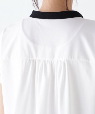 ◆フレンチスリーブカットソークレリックブラウス（０７７５１６０６０１）