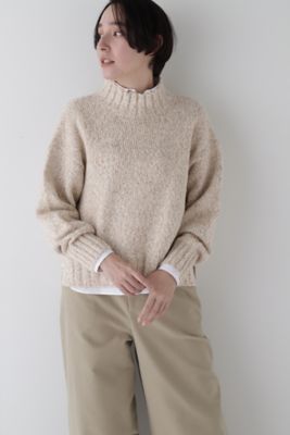 【日本製】H BEAUTY & YOUTH ハイネックプルオーバー　M ◇ソフトタッチウールハイネックプルオーバー