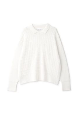 ◆バルキーコットン混リンクス柄ポロプルオーバー（０７７５１７０１０３）