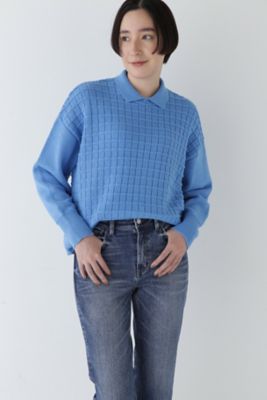 ◆バルキーコットン混リンクス柄ポロプルオーバー（０７７５１７０１０３）