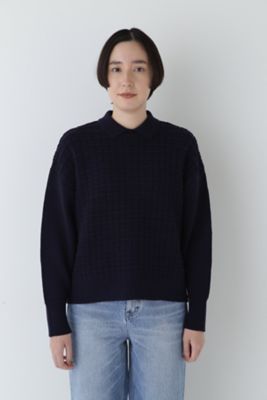 ◆バルキーコットン混リンクス柄ポロプルオーバー（０７７５１７０１０３）