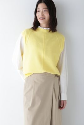【SALE】human woman (Women)/ヒューマンウーマン コットンポリエステルリンクスベスト(0775170203) イエロー060 トップス【三越伊勢丹/公式】