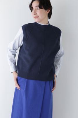【SALE】human woman (Women)/ヒューマンウーマン コットンポリエステルリンクスベスト(0775170203) ネービー120 トップス【三越伊勢丹/公式】