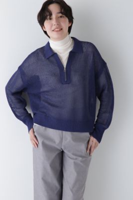 【SALE】human woman (Women)/ヒューマンウーマン テープヤーンメッシュスキッパープルオーバー(0775170303) ネービー120 トップス【三越伊勢丹/公式】