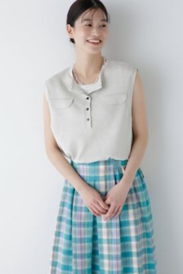 ◆ペーパーヤーンヘンリネックベスト（０７７５１７０４０２）