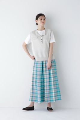◆ペーパーヤーンヘンリネックベスト（０７７５１７０４０２）