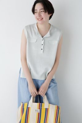 ◆ペーパーヤーンヘンリネックベスト（０７７５１７０４０２）