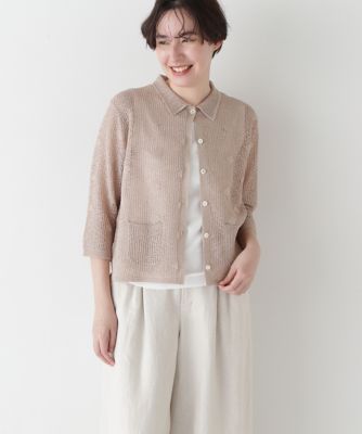 ＜human woman (Women)＞◆ラメメッシュオープンカラーカーディガン（０７７５１７０５０４）