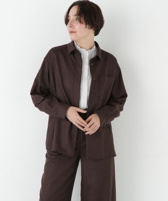 human woman (Women)/ヒューマンウーマン ライトフラノウォッシャブルシャツ(0775210001) ブラウン050 トップス【三越伊勢丹/公式】