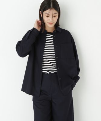 human woman (Women)/ヒューマンウーマン ライトフラノウォッシャブルシャツ(0775210001) ネイビー120 トップス【三越伊勢丹/公式】